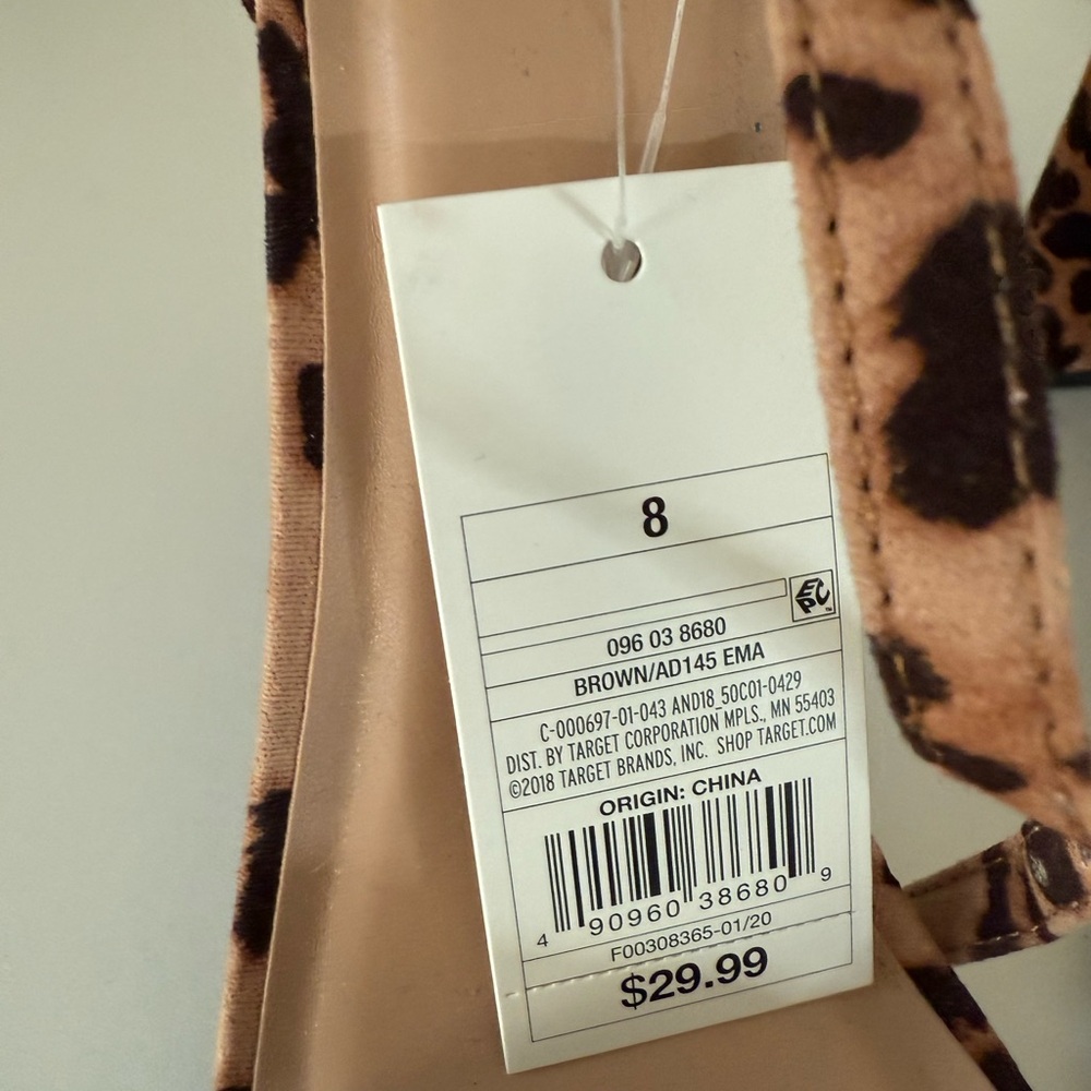 NWT Leopard Print Ankle Strap Heels - Picture 2 of 5